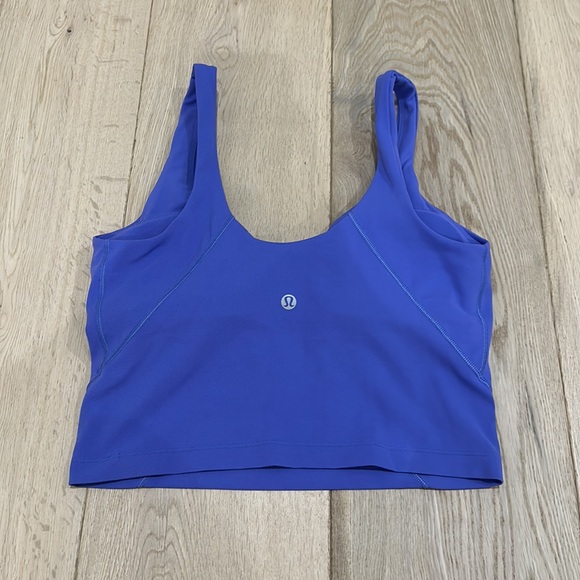 Indigo Lulu Align Tank! Tiny stain as seen in second picture! Worn Once!💜 - Picture 3 of 3